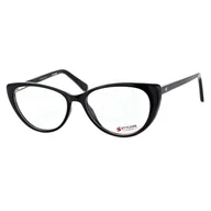 Okulary korekcyjne, oprawki, szkła - Damskie Okulary zerówki korekcyjne oprawki kocie oczy STAC-19 czarne - miniaturka - grafika 1