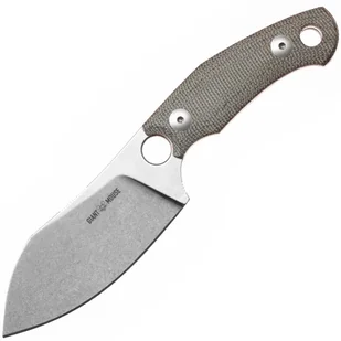 Giant Mouse GMF1-XL Zielone Płótno Micarta / Ostrze N690 Stonewashed / Bordowa Skórzana Pochwa - Akcesoria do noży - miniaturka - grafika 1