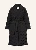 Płaszcze damskie - Nike Oversized Puchowy Płaszcz Sportswear Swoosh schwarz - miniaturka - grafika 1