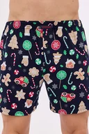 Majtki męskie - Szorty świąteczne z piernikami Comfort 167 czarne XXL - miniaturka - grafika 1