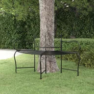 Ławki ogrodowe - Ławka pod drzewo, 150 cm, czarna, stalowa - miniaturka - grafika 1
