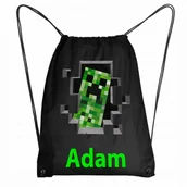 Plecaki worki - WOREK SZKOLNY NA WF Plecak Minecraft Gra + IMIĘ #2 - miniaturka - grafika 1