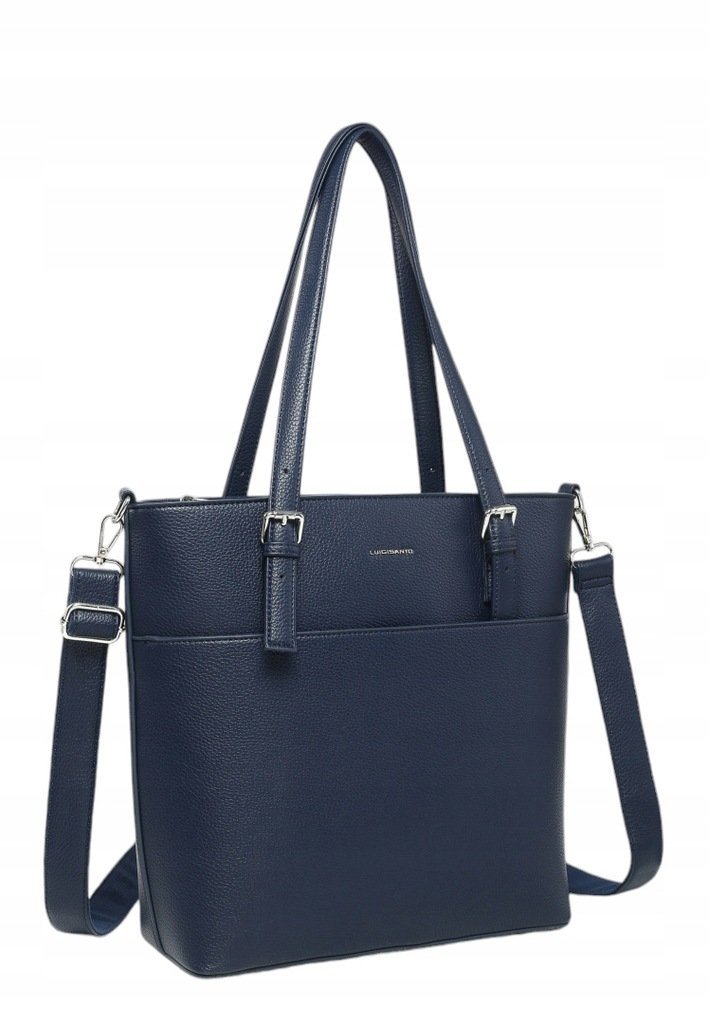 Pojemna Shopperka Torebka Damska Granatowa LUIGISANTO HS66778 Blue