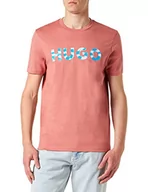 Koszulki męskie - HUGO T-shirt męski, Średni, różowy, 665, XL - miniaturka - grafika 1