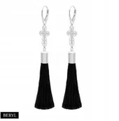 Biżuteria religijna - Kolczyki frędzle srebro 925 krzyżyk NOWOŚĆ - miniaturka - grafika 1