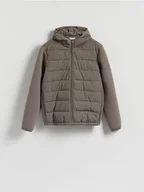 Kurtki męskie - Reserved - Pikowana kurtka z kapturem - brązowy - miniaturka - grafika 1