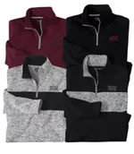 Bluzy męskie - Zestaw 4 bluz z moltonu Mężczyzna Atlas For Men - Kolor : Czarny - Rozmiar : 4XL - miniaturka - grafika 1