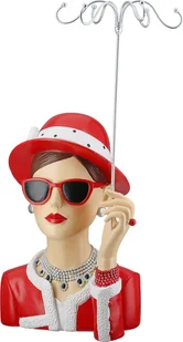 GILDE Figurka, stojak na biżuterię kobieta Chloe czerwony, srebrny wys. 39,5 cm, 60767 - Biżuteria - akcesoria - miniaturka - grafika 1