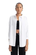 Koszulki i topy damskie - DeFacto Damska koszulka oversize, długa koszulka z długim rękawem, wygodna koszulka z długim rękawem, biały, XXL - miniaturka - grafika 1