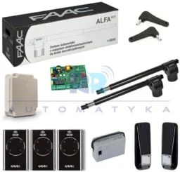 FAAC Zestaw ALFA 414 do bram o długości skrzydła do 3 m + 3 Piloty - Zestawy do bram - miniaturka - grafika 1