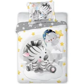 Pościel dla dzieci - Pościel 100x135 biała + szara Zebra i Koala bawełniana - miniaturka - grafika 1