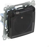 Gniazdka elektryczne - SIMON54 Gniazdo wtyczkowe do wersji IP44 bez uszczelki (moduł) 16A, 250V~, zaciski śrubowe, klapka transparentna; czarny *Wymagana uszczelka ramki - miniaturka - grafika 1