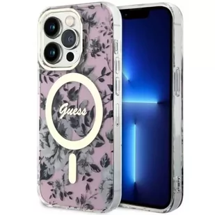 Guess GUHMP14LHCFWSP do Apple iPhone 14 Pro 6.1" różowy/pink hardcase Flower MagSafe - Etui i futerały do telefonów - miniaturka - grafika 1