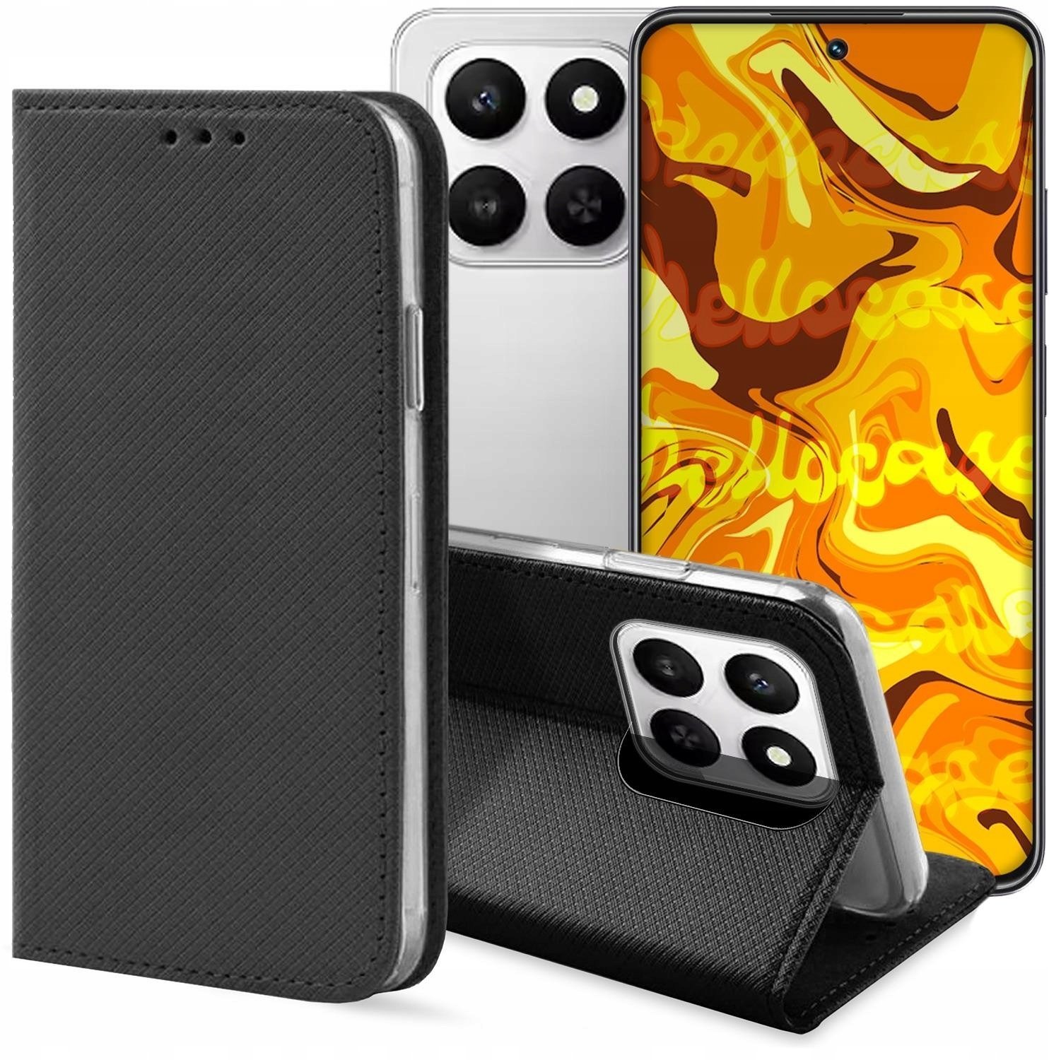 Hello Case Etui z Klapką Do Honor 400 Smart / X7d 4G / 5G Czarne, Zamykane, Kabura