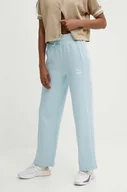 Spodnie damskie - Puma spodnie dresowe T7 High Waist Pant kolor niebieski gładkie 624212 - miniaturka - grafika 1
