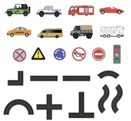 Zabawki do kąpieli - Zabawka do kąpieli wanny piankowe ulica autka - miniaturka - grafika 1