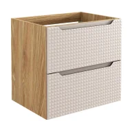 Szafki łazienkowe - Beżowa nowoczesna szafka pod umywalkę z szufladami 60 cm K9-E09 - miniaturka - grafika 1