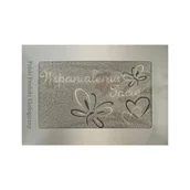 Ręczniki - Prezent dla Taty ręcznik 70x140 Wspaniałemu Tacie szary jasny serduszka w pudełku na Dzień Taty motylki - miniaturka - grafika 1