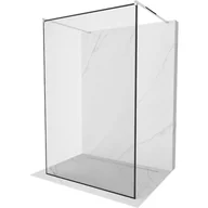 Ścianki i drzwi prysznicowe - Mexen Kioto ścianka prysznicowa wolnostojąca 100 x 200 cm, transparent/czarny wzór 8 mm, chrom - miniaturka - grafika 1