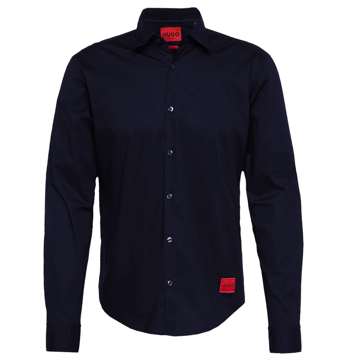 Granatowa Koszula Męska Elegancka Ładna logo HUGO BOSS bawełniana r.L