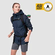 Kurtki damskie - Jack Wolfskin Damska kurtka przeciwdeszczowa Brecon Range Ciemne indygo XS 1112691 - miniaturka - grafika 1