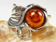 Pierścionki - 112-79 Pierścionek Srebro z Bursztynem - rozm.11 - miniaturka - grafika 1