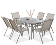 Meble ogrodowe - Zestaw mebli ogrodowych BOLOGNA 150/6 Light Beige - miniaturka - grafika 1