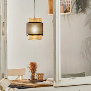 TK Lighting Lampa wisząca nowoczesna BOHO Small Black 1pł. ratan 6540 - Lampy sufitowe - miniaturka - grafika 2