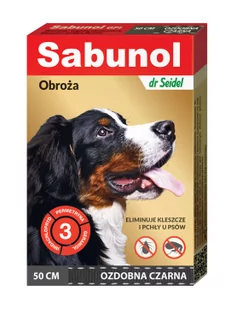 Dr Seidla Sabunol Obroża owadobójcza dla psa ozdobna czarna 50cm 7209 - Artykuły przeciw pasożytom - miniaturka - grafika 1