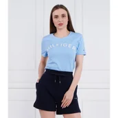 Koszulki i topy damskie - Tommy Hilfiger T-shirt REG HILFIGER VARSITY EMB C-NK SS | Slim Fit - miniaturka - grafika 1