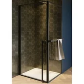Kabiny prysznicowe - Riho Lucid GD201 kabina prysznicowa 80x80 cm kwadratowa czarny mat/szkło przezroczyste G005007121 - miniaturka - grafika 1