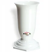 Pozostałe ozdoby ogrodowe - Flakon na cmentarz stojący Sorano 23 x 12 cm, biały - miniaturka - grafika 1