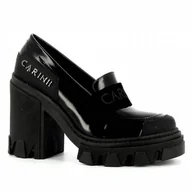 Mokasyny damskie - Czarne mokasyny damskie CARINII - Carinii - miniaturka - grafika 1