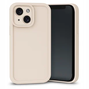 Etui do Apple iPhone 15 Beżowe, Silikonowe, Matowe, Wzmocnione Szkło 9H - Etui i futerały do telefonów - miniaturka - grafika 1