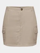 Spódnice - ONLY Spódnica mini Malfy-Caro 15310982 Beżowy Regular Fit - miniaturka - grafika 1