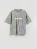 Koszulki dla chłopców - Reserved - Bawełniany t-shirt - jasnoszary - miniaturka - grafika 1