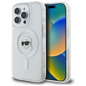 Etui i futerały do telefonów - Karl Lagerfeld KLHMP16XHLSKIH iPhone 16 Pro Max 6.9" biały/white hardcase IML Metal Karl Head MagSafe - miniaturka - grafika 1