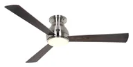 Wentylatory sufitowe - Energooszczędny wentylator sufitowy z oświetleniem LED i pilotem Eco Pallas chromowane łopatki dąb / orzech z oświetleniem LED 142 cm - miniaturka - grafika 1