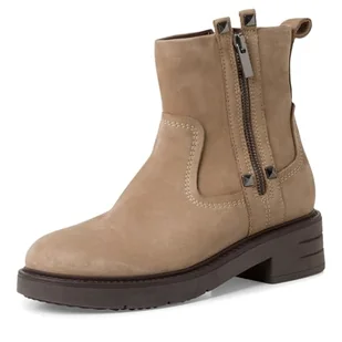 Marco Tozzi Damskie botki Zip+Slip 2-25008-43 modne kozaki, taupe nubuk, 40 EU, taupe nubuk, 40 EU - Kozaki damskie - miniaturka - grafika 1