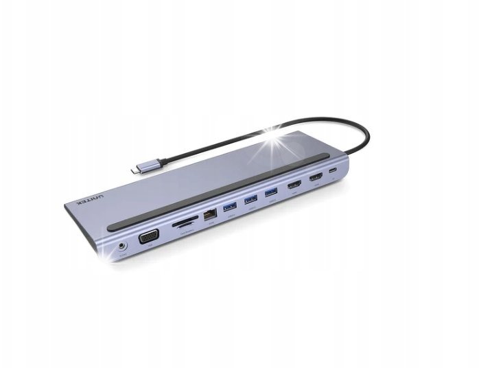 HUB USB Unitek Hub USB 11 w 1, USB-C, RJ45, MST, 100W PD, 2xHDMI, VGA, SD, minijack