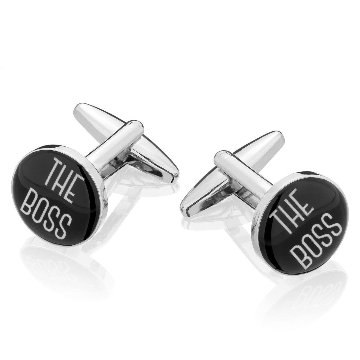 Czarne spinki do mankietów dla szefa X2 The Boss