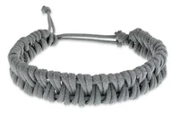Bransolety męskie - Męska Bransoletka Pleciona Ręcznie Szara - miniaturka - grafika 1