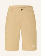 Spodenki damskie - The North Face Szorty Trekkingowe Exploration beige - miniaturka - grafika 1
