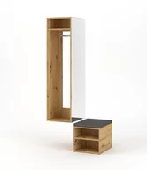 Szafki na buty - Szafka na buty + wieszak CLEVER dąb - miniaturka - grafika 1