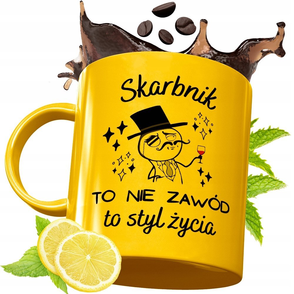 Złoty Kubek Premium Dla Skarbnika Prezent z Nadrukiem ze Zdjęciem + Opakowanie na prezent (wzór 02)