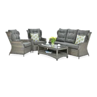 Meble ogrodowe - FocusGarden Zestaw mebli ogrodowych Trivento 3, brązowy melanż - miniaturka - grafika 1