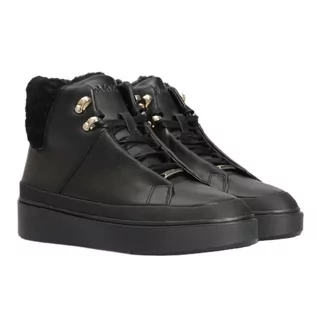 Botki damskie - Buty Calvin Klein Hell Cupsole Hi Top Wl W HW0HW01208 czarne - grafika 1