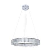 Lampy sufitowe - Klasyczny Żyrandol SREBRNY RING osadzony pięknymi kryształami K9 Ø60CM 22710 silver - miniaturka - grafika 1