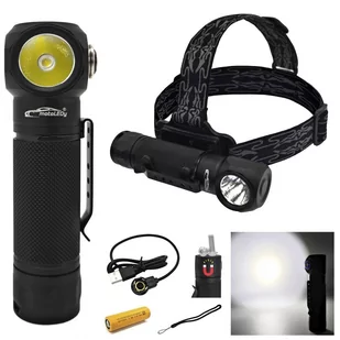 Latarka Led Taktyczna, Czołówka 5000Lm, Magnes, Wodoodporna Mega Parametry Lepsza Niż Armytek - Latarki - miniaturka - grafika 1