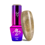 Lakiery hybrydowe - Magnetyczny lakier hybrydowy z efektem kociego oka Cat Eye Foxy Eyes Golden MollyLac 10g Nr 555 - miniaturka - grafika 1